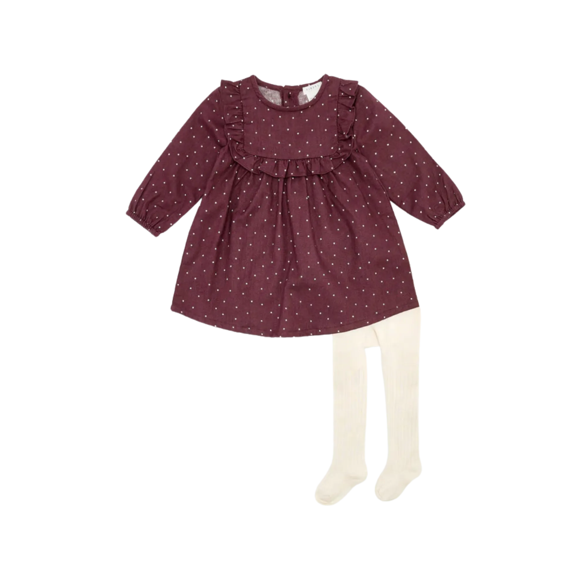 FIRSTS Crème Dots Flannel Dress Set